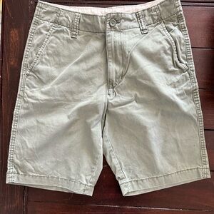 Old Navy Men's Lived-In Khaki Straight Shorts Olive Through This 29 NWOT